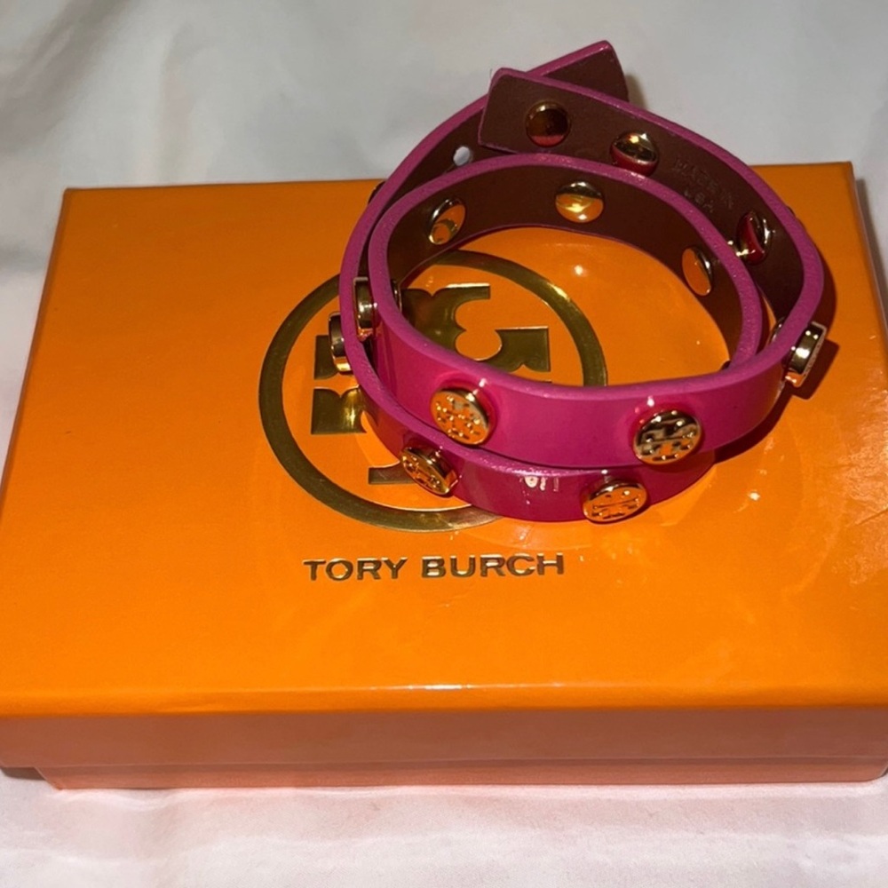 Tory Burch Double Wrap Leather Bracelet